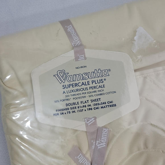 Vtg Wamsutta Supercale Plus Double Flat Sheet 81"×98" - Picture 2 of 12